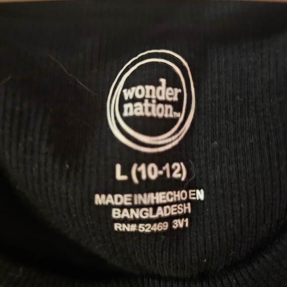 Wonder Nation Girls Size L (10-12) Black Tank Top Sleeveless Shirt - Picture 3 of 3